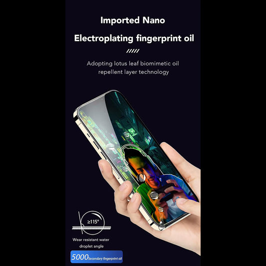 Folia ochronna na ekran Anank Anti-Fingerprint do Apple iPhone 17e / 16e / 14 / 13 Pro, szkło hartowane, pełna klej, 2.5D, czarna