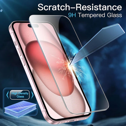 Folia ochronna na ekran Anank do Apple iPhone 15 Pro, szkło hartowane, pełna klej, 3D, zestaw 10 sztuk