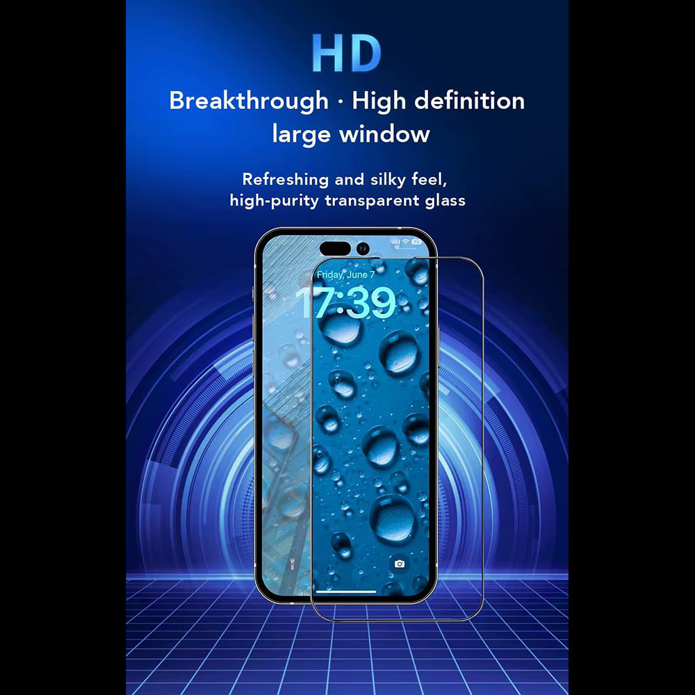 Folia ochronna na ekran Anank dla Apple iPhone 17 Pro Max, Hartowane szkło, Pełne klejenie, 2.5D, Czarna