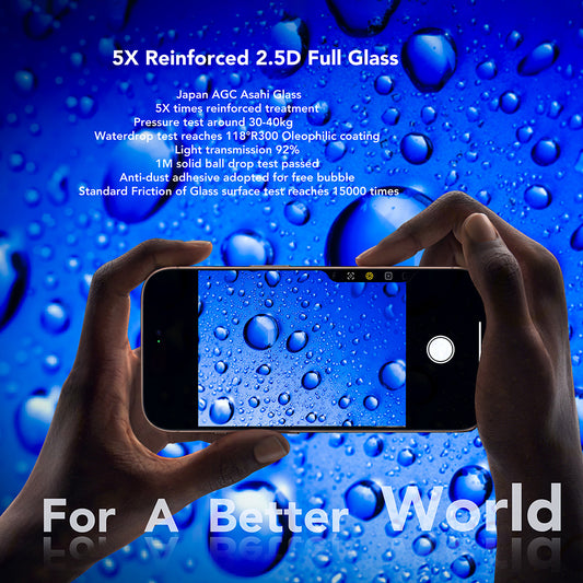 Folia ochronna na ekran Anank dla Apple iPhone 17 Pro, Hartowane szkło, Pełne klejenie, 2.5D, Czarna