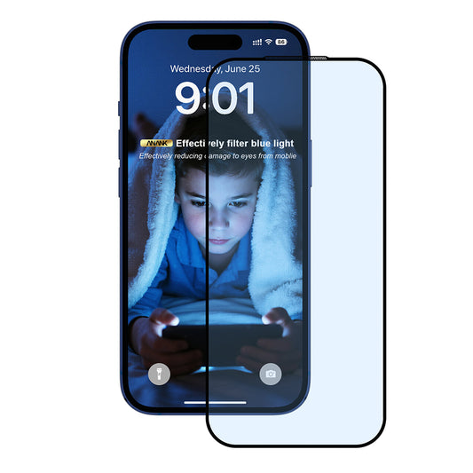 Folia ochronna do ekranu Anti Blue Light Anank 5X Reinforced dla Apple iPhone 17 Air, Szkło Hartowane, Full Glue, 2.5D, Czarna