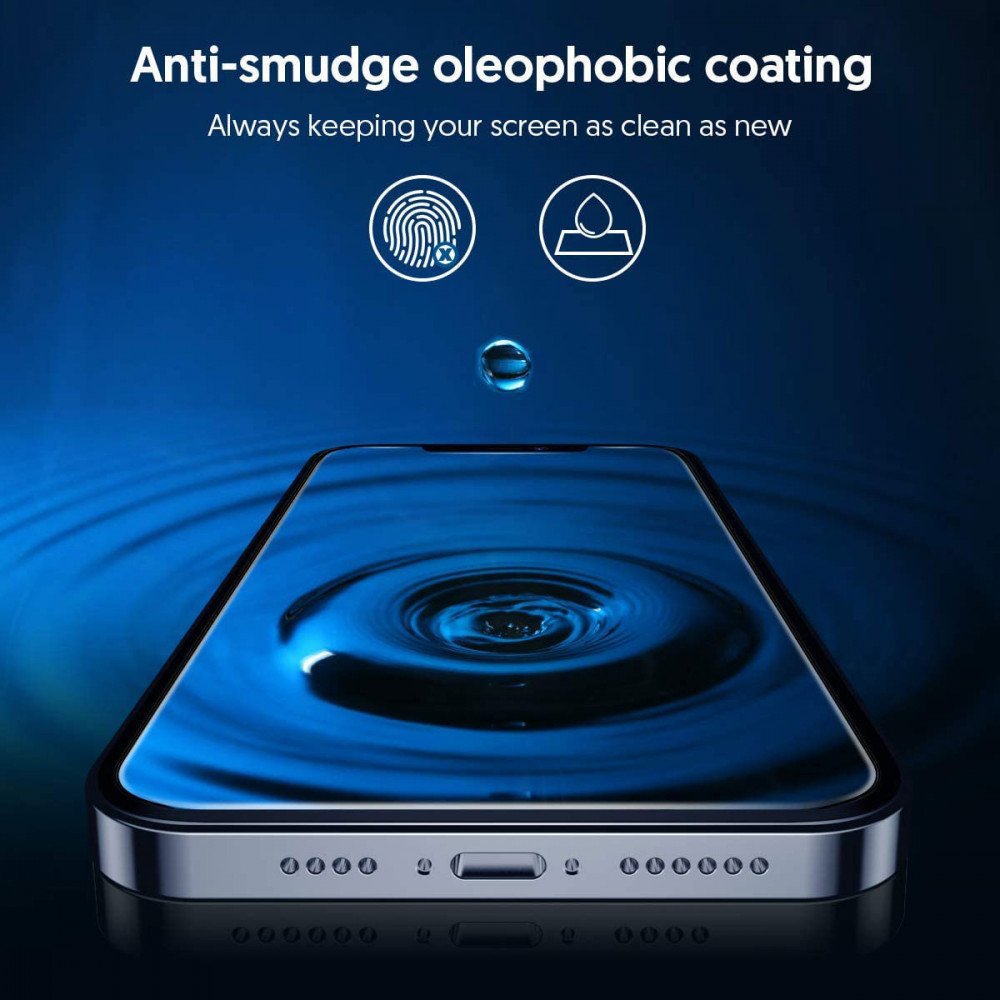 Blueo Silk HD Screen Protector Film for Apple iPhone XS Max, Tempered Glass, Full Glue, Set of 5 Pieces, 2.5D, Black