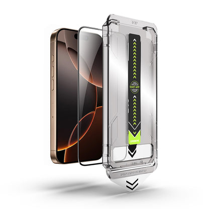 Folia ochronna na ekran Techsuit TitanGlass dla Apple iPhone 17 Pro Max, Hartowane szkło, Pełne klejenie, Czarna