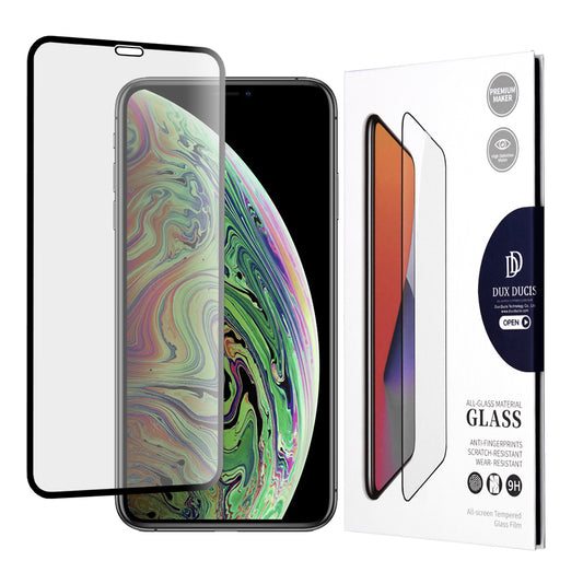 Folia ochronna na ekran DUX DUCIS do Apple iPhone 11 Pro / XS / X, szkło hartowane, Edge Glue, czarna