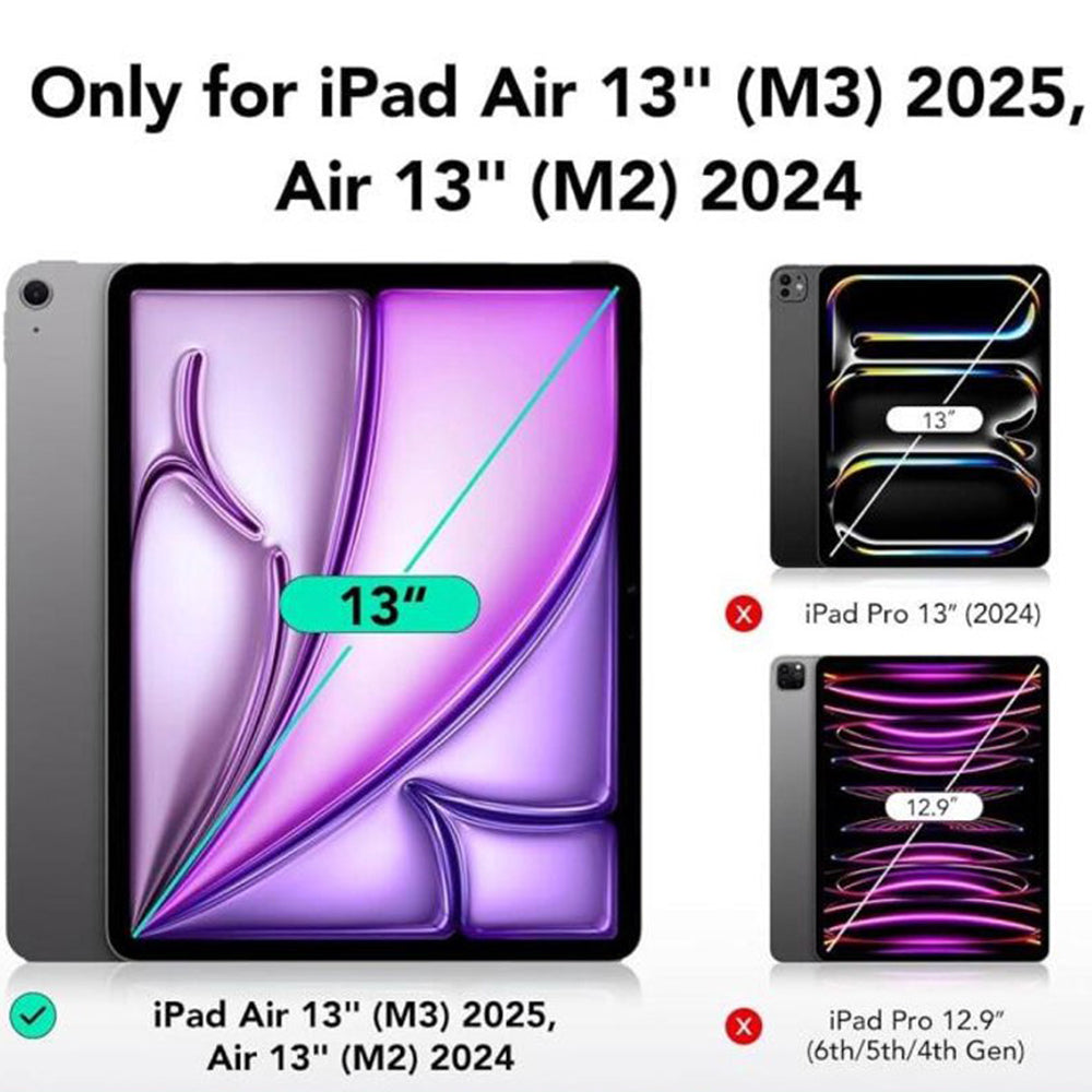 Folia ochronna ESR Armorite UltraFit na ekran dla Apple iPad Air 13 (2025) / Air 13 (2024), Hartowane szkło, Pełne klejenie, Zestaw 2 sztuki