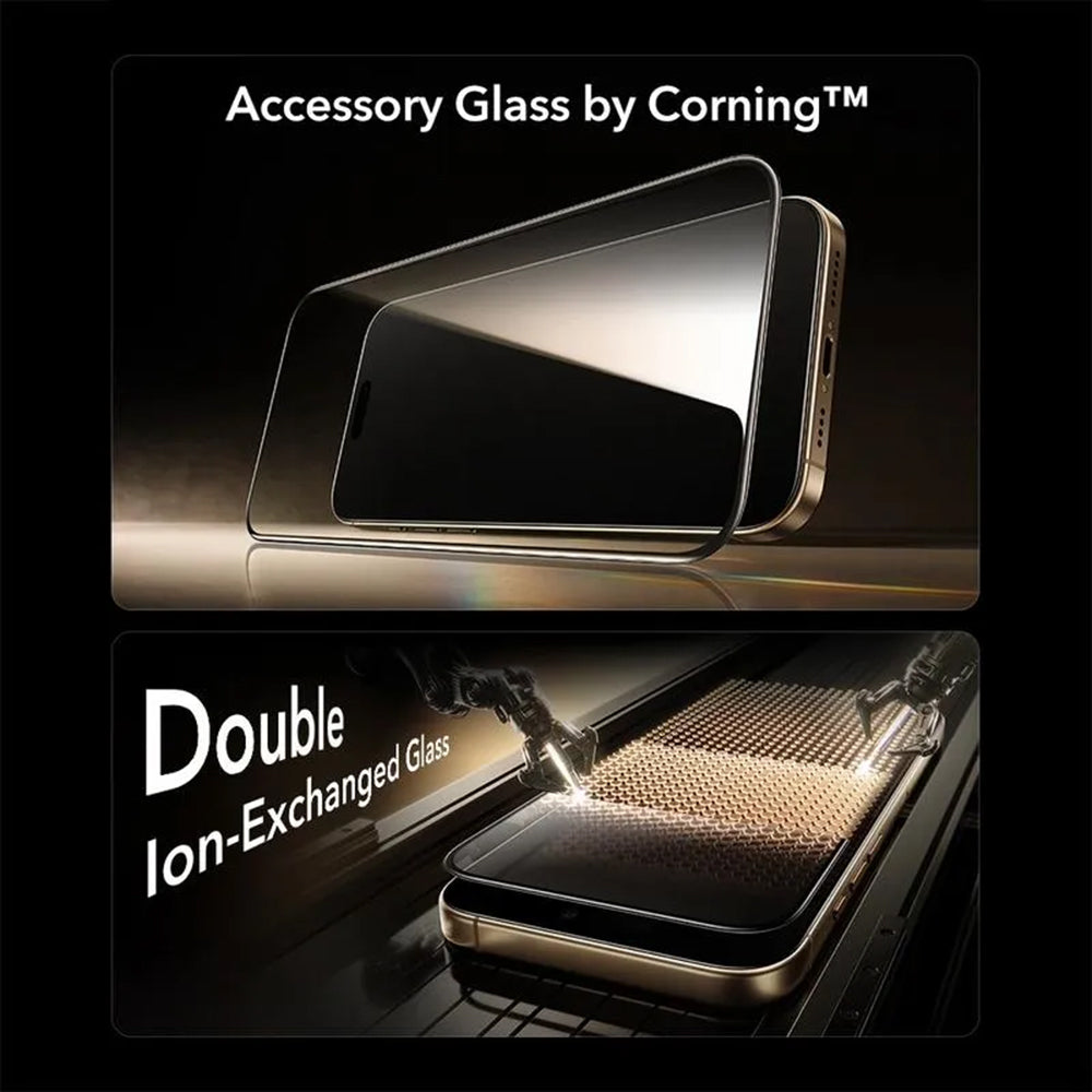 Folia ochronna do ekranu ESR UltraFit Armorite Pro dla Apple iPhone 17 Pro Max, Hartowane szkło, Pełne klejenie, Czarna