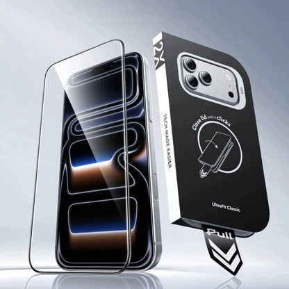 Folia ochronna na ekran ESR UltraFit Classic do Apple iPhone 18 Pro Max / 17 Pro Max, szkło hartowane, pełna klej, zestaw 2 sztuki, czarna