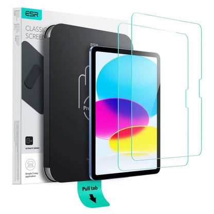 Folia ochronna ESR UltraFit na ekran dla Apple iPad (2025) / (2022), Hartowane szkło, Pełne klejenie, Zestaw 2 sztuki