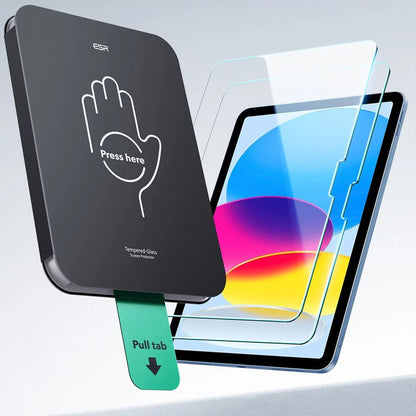 Folia ochronna ESR UltraFit na ekran dla Apple iPad (2025) / (2022), Hartowane szkło, Pełne klejenie, Zestaw 2 sztuki