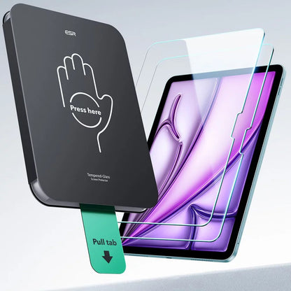 Folia ochronna na ekran ESR UltraFit do Apple iPad Air 13 (2026) / Pro 13 (2025), szkło hartowane, pełna warstwa kleju, zestaw 2 sztuki
