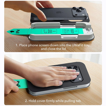 ESR UltraFit Screen Protector for Apple iPhone 18 Pro / 17 Pro, Tempered Glass, Full Glue, Set of 3 Pieces, Black