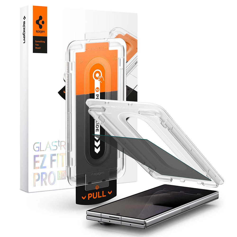 Folia ochronna na ekran zewnętrzny Privacy Spigen GlastR EZ FIT Pro HD do Samsung Galaxy Z Fold8 Ultra F976, szkło hartowane, pełna warstwa kleju
