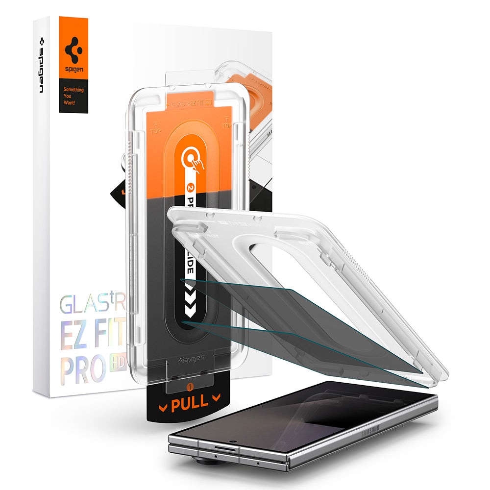 Folia ochronna na ekran zewnętrzny Privacy Spigen GlastR EZ FIT Pro HD do Samsung Galaxy Z Fold8 Ultra F976, szkło hartowane, pełna klej, zestaw 2 sztuki