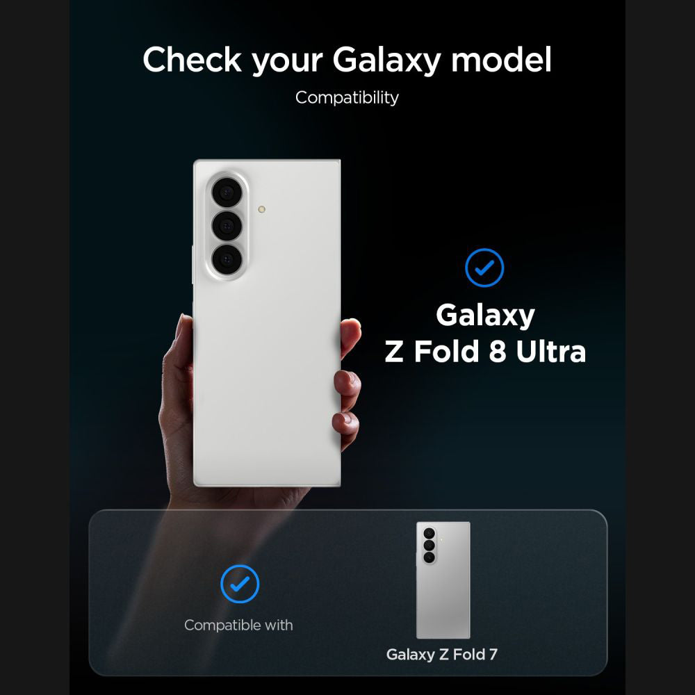 Folia ochronna na ekran zewnętrzny Privacy Spigen GlastR EZ FIT Pro HD do Samsung Galaxy Z Fold8 Ultra F976, szkło hartowane, pełna klej, zestaw 2 sztuki