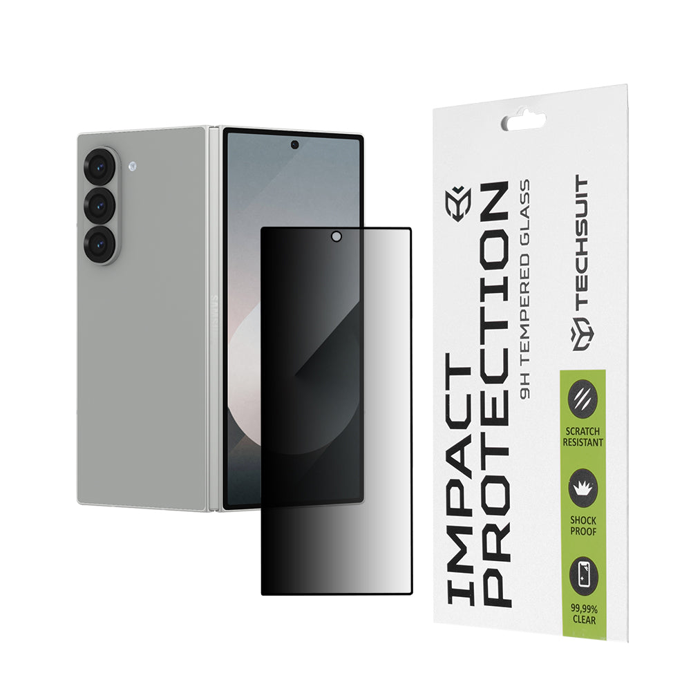 Folia ochronna na ekran zewnętrzny Privacy Techsuit do Samsung Galaxy Z Fold6 F956, szkło hartowane, pełna klej, 111D