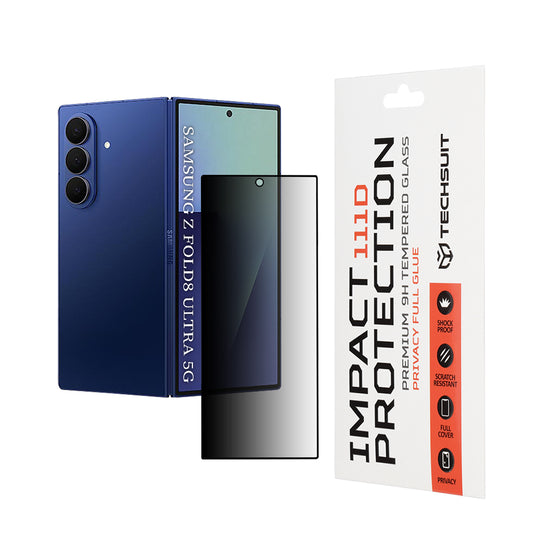 Folia ochronna na ekran zewnętrzny Privacy Techsuit do Samsung Galaxy Z Fold8 Ultra F976, szkło hartowane, pełna warstwa kleju, 111D