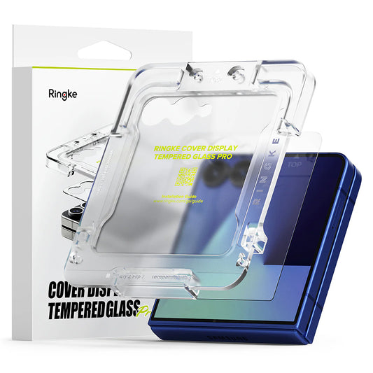 Folia ochronna na ekran zewnętrzny Ringke Cover Display do Samsung Galaxy Z Flip7 F766, szkło hartowane, pełna klejność, zestaw 2 sztuki