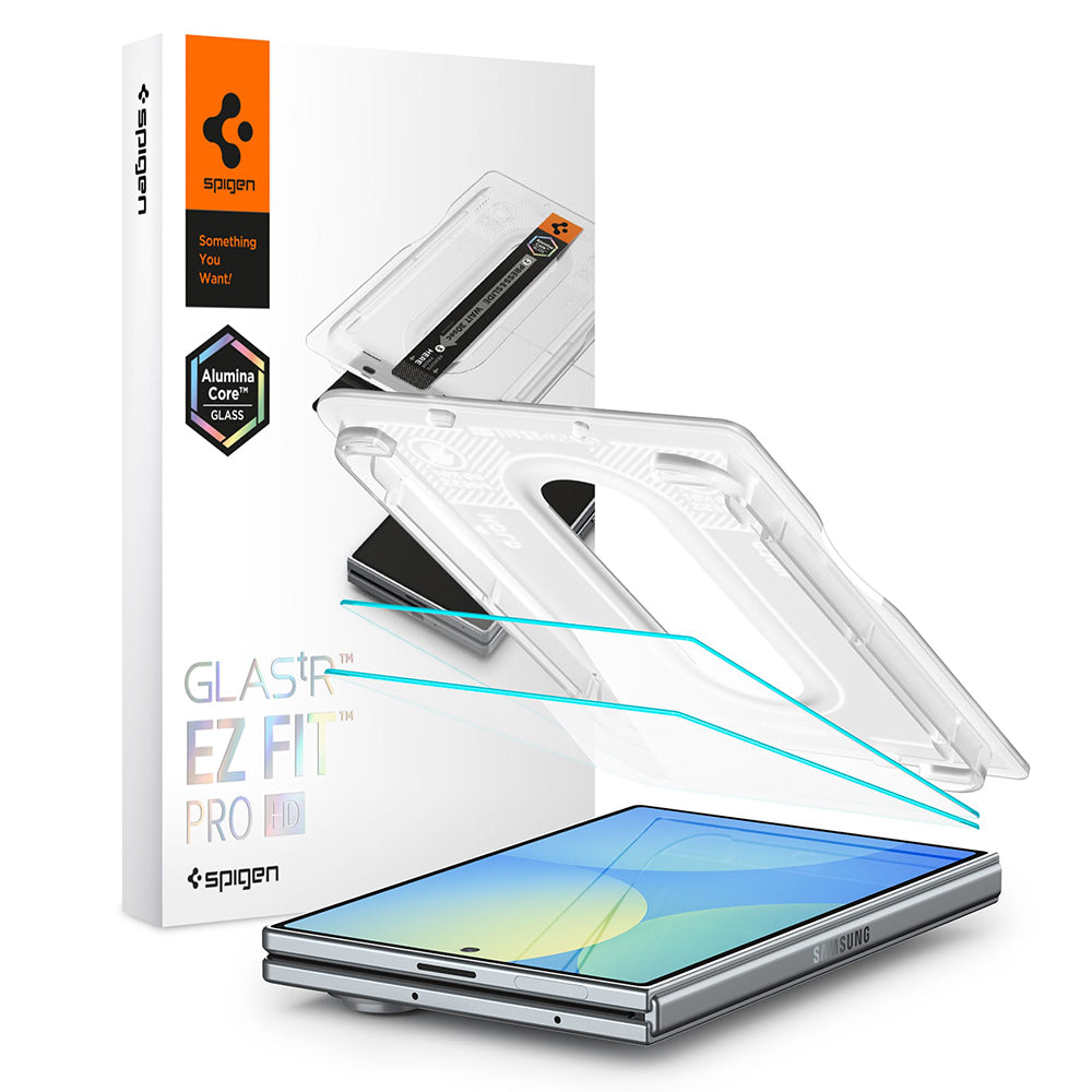 Spigen GlastR EZ FIT Pro HD Exterior Screen Protector for Samsung Galaxy Z Fold8 F971, Tempered Glass, Full Glue, Set of 2 pieces AGL11943