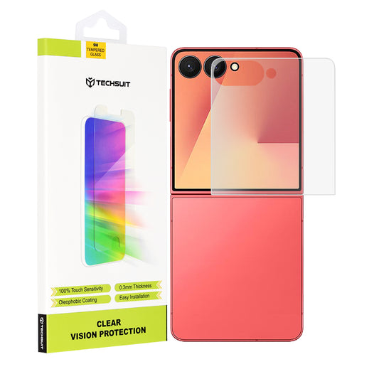 Folia ochronna na ekran zewnętrzny Techsuit Clear Vision do Samsung Galaxy Z Flip7 F766, szkło hartowane, pełna warstwa kleju