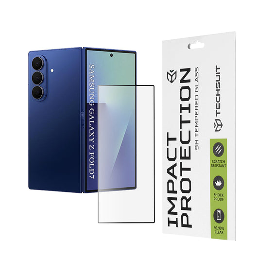 Folia ochronna na ekran zewnętrzny Techsuit do Samsung Galaxy Z Fold7 F966, szkło hartowane, pełne klejenie, 111D, czarna