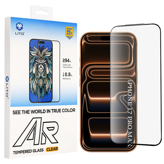 Folia ochronna na ekran Lito AR SE do Apple iPhone 18 Pro Max / 17 Pro Max, szkło hartowane, pełna warstwa kleju, czarna