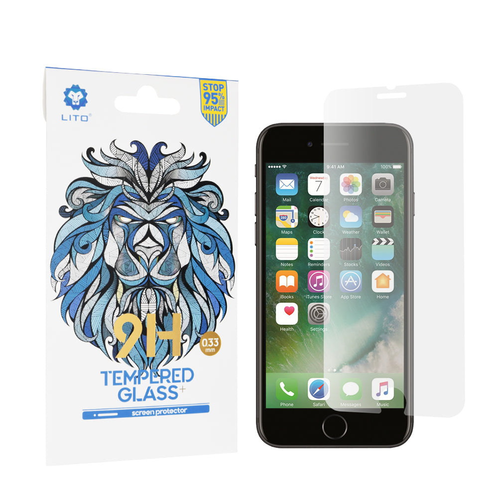 Folia ochronna na ekran Lito Classic do Apple iPhone SE (2022) / SE (2020) / 8 / 7, szkło hartowane, pełna klej, 2.5D