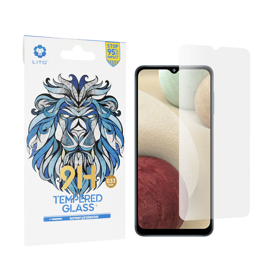 Folia ochronna na ekran Lito Classic do Samsung Galaxy F12 F127 / A12 Nacho A127 / M02 M022 / M12 M127, szkło hartowane, pełna klej, 2.5D