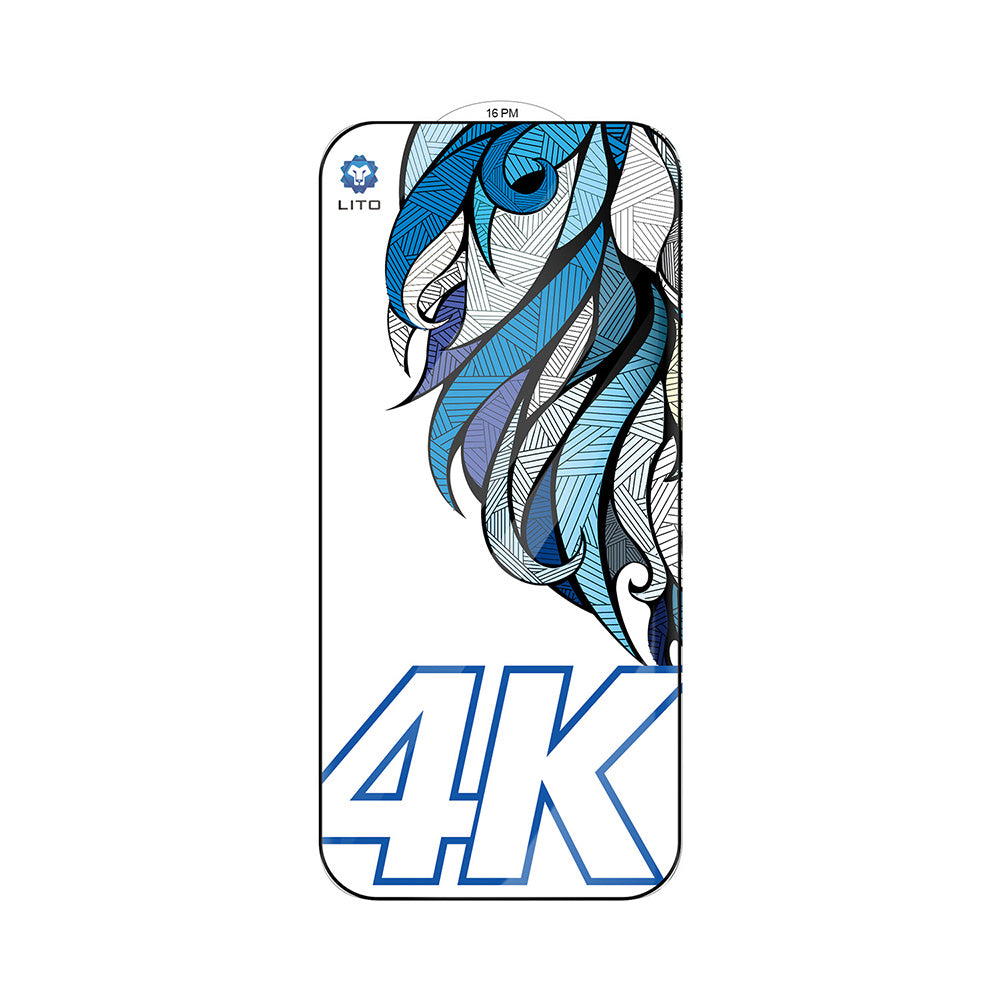 Folia ochronna na ekran Lito D+ Max 4K dla Apple iPhone 17 / 16 Pro, Szkło Hartowane, Pełne Klejenie, Czarna