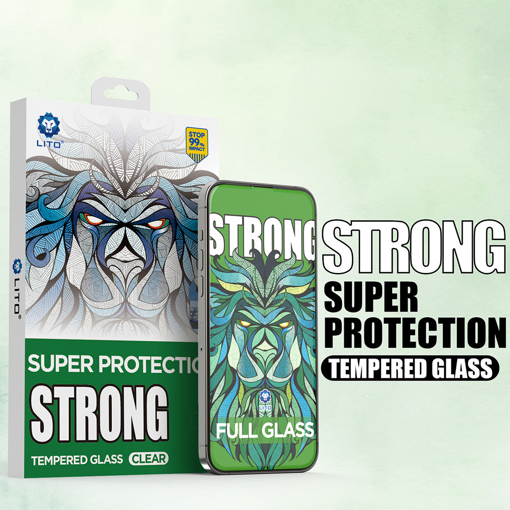 Folia ochronna na ekran Lito D+ Max Strong dla Apple iPhone 17 Air, Hartowane szkło, Pełne klejenie, Czarna
