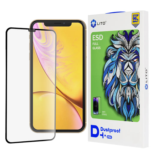 Folia ochronna na ekran Lito D+ Pro Dustproof do Apple iPhone 11 / XR, szkło hartowane, pełna warstwa kleju, czarna