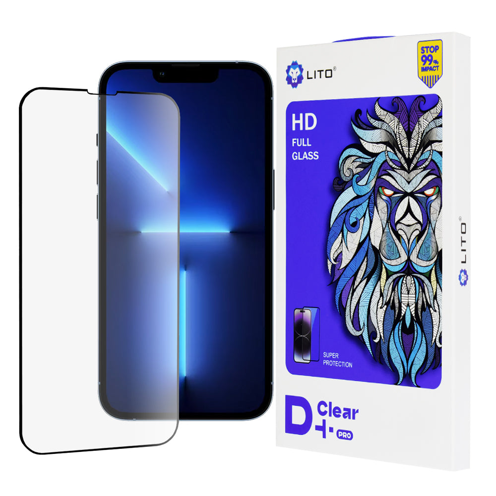 Szkło ochronne na ekran Lito D+ Pro do Apple iPhone 14 Plus / 13 Pro Max, szkło hartowane, Full Glue, czarne