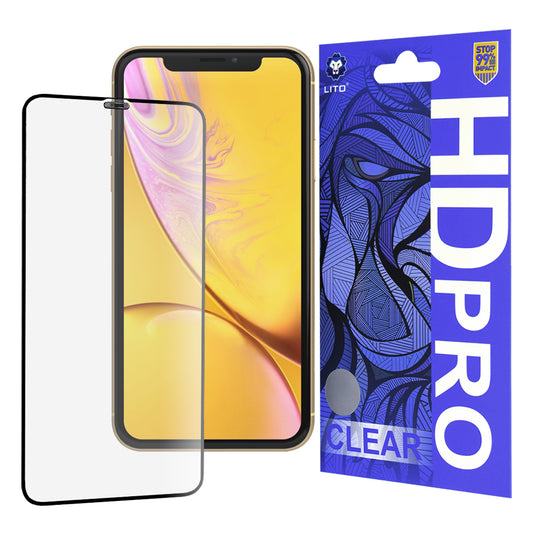 Folia ochronna na ekran Lito HD Pro Clear do Apple iPhone 11 / XR, szkło hartowane, pełna warstwa kleju, czarna