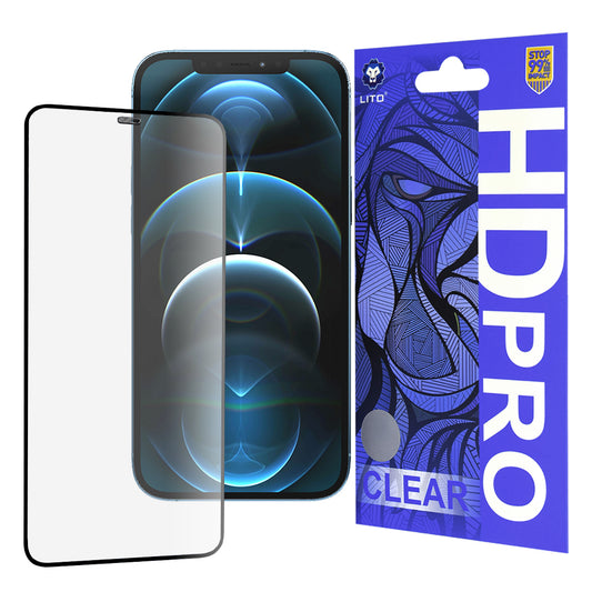 Folia ochronna na ekran Lito HD Pro Clear do Apple iPhone 12 Pro Max, szkło hartowane, pełny klej, czarna