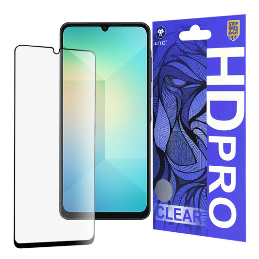 Folia ochronna na ekran Lito HD Pro Clear do Samsung Galaxy A06 A065, szkło hartowane, pełny klej, czarna