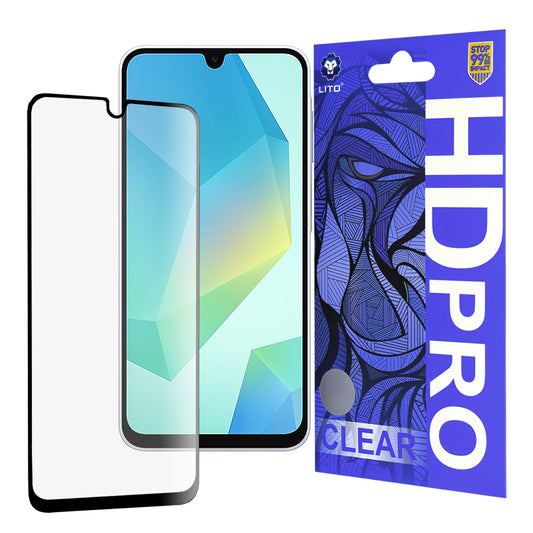 Folia ochronna na ekran Lito HD Pro Clear do Samsung Galaxy A16 5G A166 / A16 4G A165, szkło hartowane, pełny klej, czarna