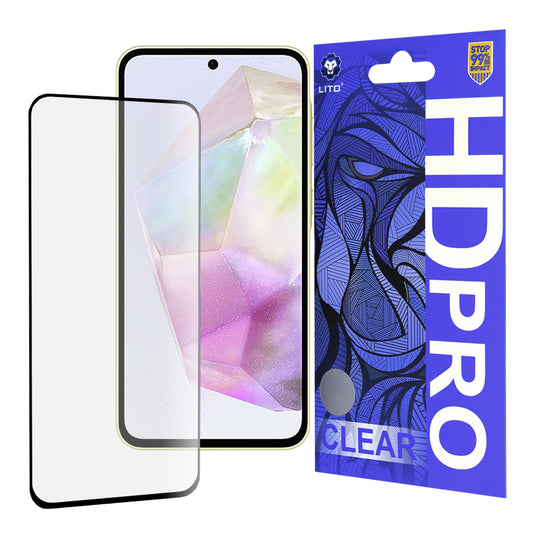 Folia ochronna na ekran Lito HD Pro Clear do Samsung Galaxy A35 5G A356, szkło hartowane, pełny klej, czarna