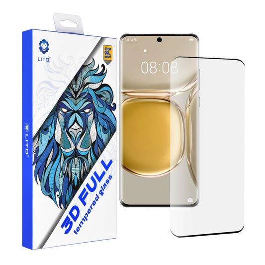 Folia ochronna na ekran Lito do Huawei P50 Pro, szkło hartowane, pełna klej, 3D, czarna