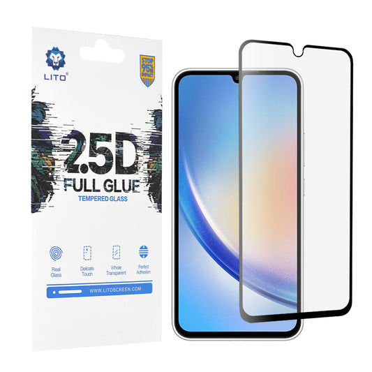 Folia ochronna na ekran Lito do Samsung Galaxy A34 A346, szkło hartowane, pełna klej, 2.5D, czarna