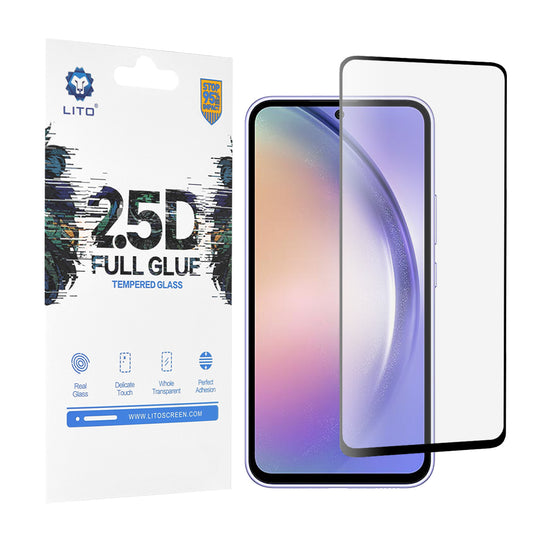 Folia ochronna na ekran Lito do Samsung Galaxy A54 A546, szkło hartowane, pełna klej, 2.5D, czarna