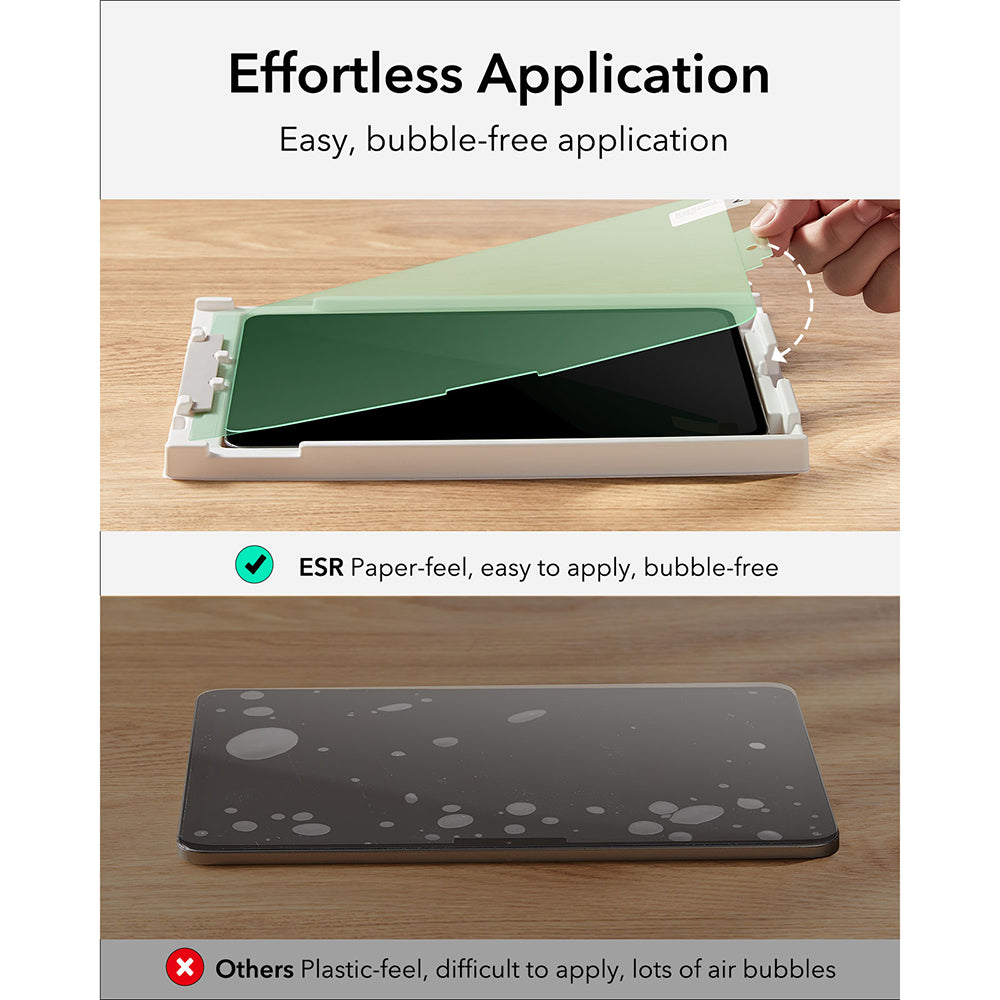 Matowa folia ochronna ESR Paper Feel dla Apple iPad Air 11 (2025) / Air 11 (2024), Plastik, Zestaw 2 sztuki