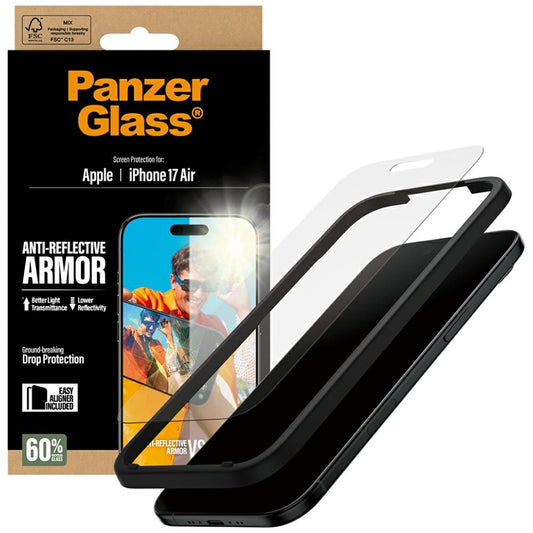 Folia ochronna Matte PanzerGlass Armor EasyAligner do Apple iPhone 17 Air, Szkło Hartowane, Full Glue