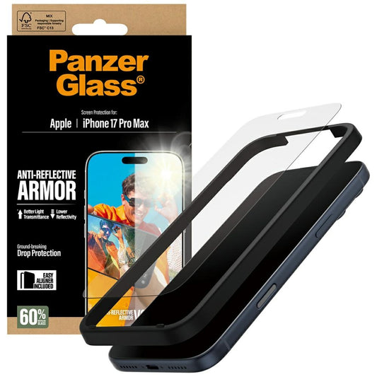 Folia ochronna Matte PanzerGlass Armor EasyAligner do Apple iPhone 17 Pro Max, Szkło Hartowane, Full Glue
