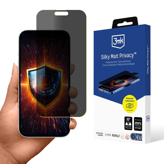 Folia ochronna Matte Privacy 3MK Silky na ekran dla Apple iPhone 17 Pro, Plastikowa