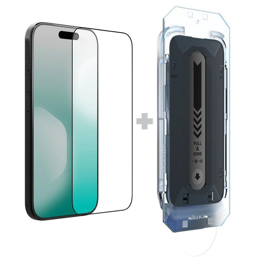 Folia ochronna na ekran Nillkin CP+ Pro z aplikatorem do Apple iPhone 18 Pro / 17 Pro, szkło hartowane, pełna warstwa kleju, czarna
