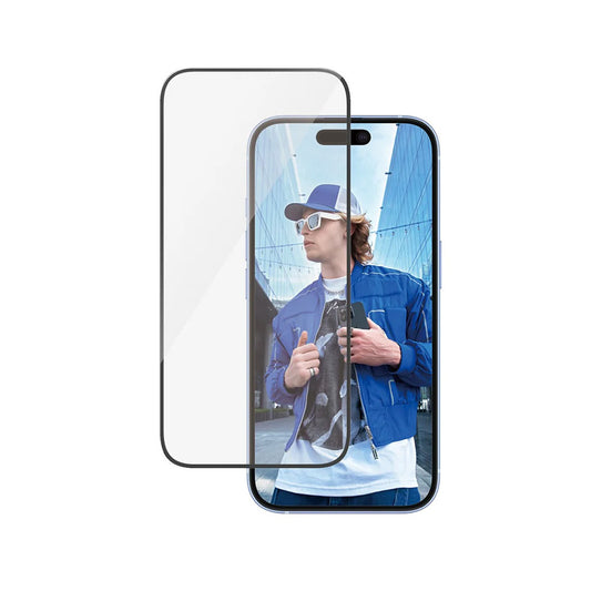 Folia ochronna na ekran PanzerGlass Ultra-Wide Fit dla Apple iPhone 16 / 15, Hartowane szkło, Pełne klejenie, Czarna