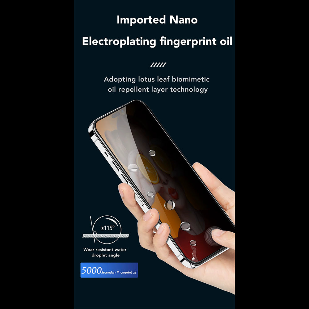 Folia ochronna na ekran Privacy Anank 2X Wzmocniona do Apple iPhone 15 Pro Max, Szkło hartowane, Pełna klej, 2.5D
