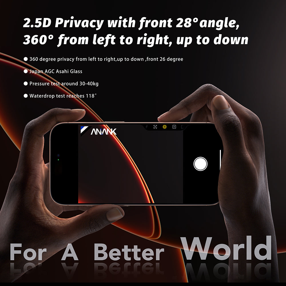 Folia ochronna Ecran Privacy Anank 5X Reinforced 360 dla Apple iPhone 17 Pro Max, Szkło Hartowane, Full Glue, 2.5D