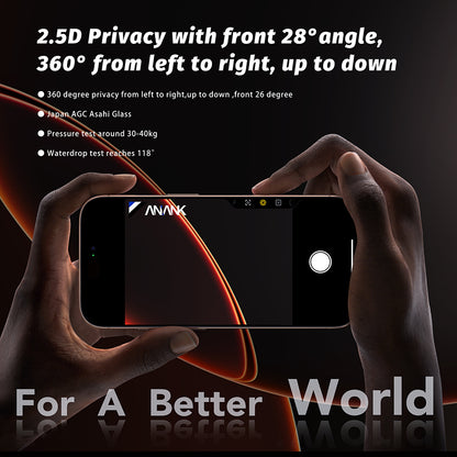 Folia ochronna Ecran Privacy Anank 5X Reinforced 360 dla Apple iPhone 17 Pro Max, Szkło Hartowane, Full Glue, 2.5D