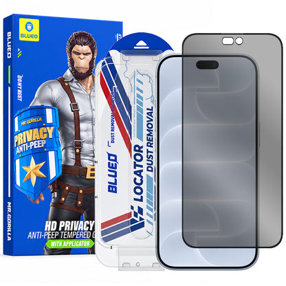 Szkło ochronne na ekran Privacy Blueo Anti-Peep Applicator Pro do Apple iPhone 18 Pro, szkło hartowane, pełny klej