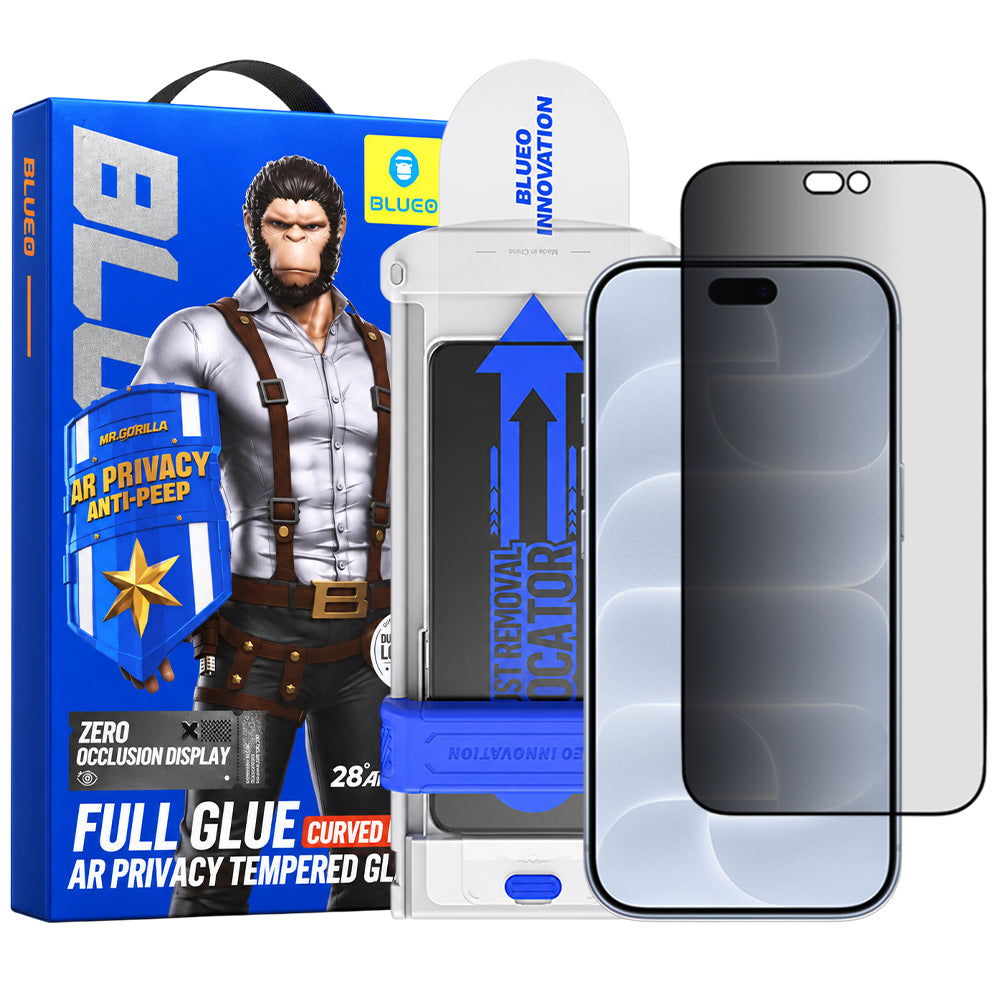 Szkło ochronne na ekran Blueo Privacy Anti Peep AR Applicator Pro do Apple iPhone 18 Pro, szkło hartowane, pełny klej, 3D